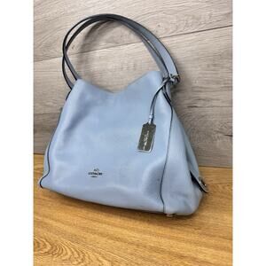 Coach Edie Turnlock Light Blue Triple Compartment Shoulder Bag 57125